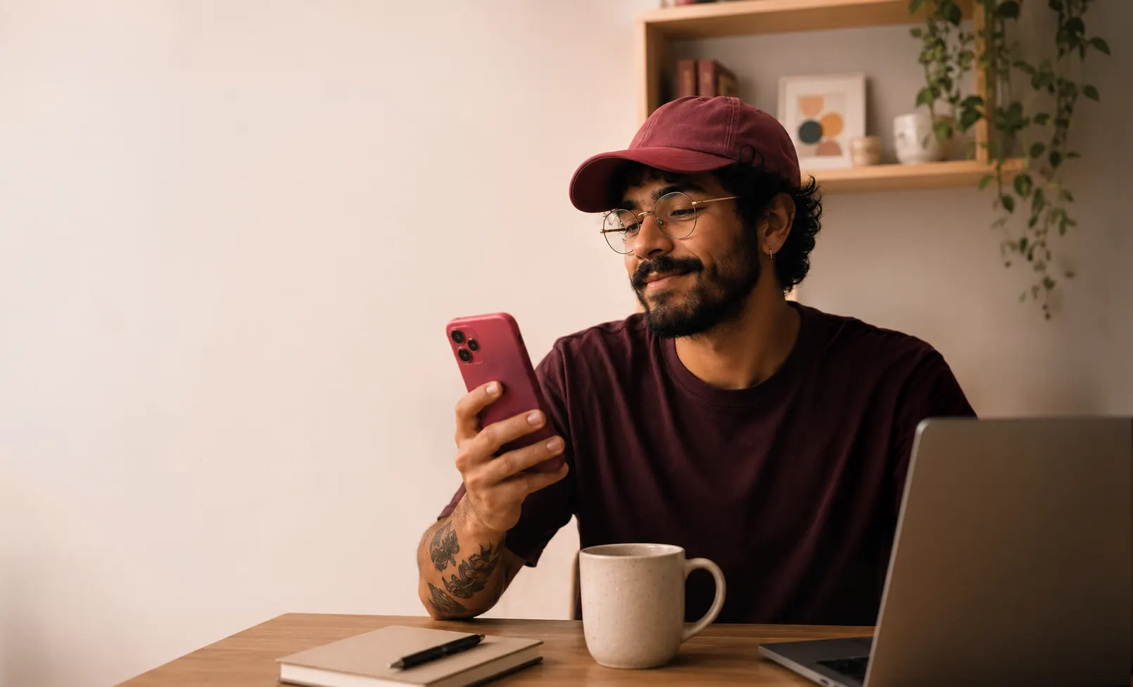 Pessoa organizando as finanças pelo celular